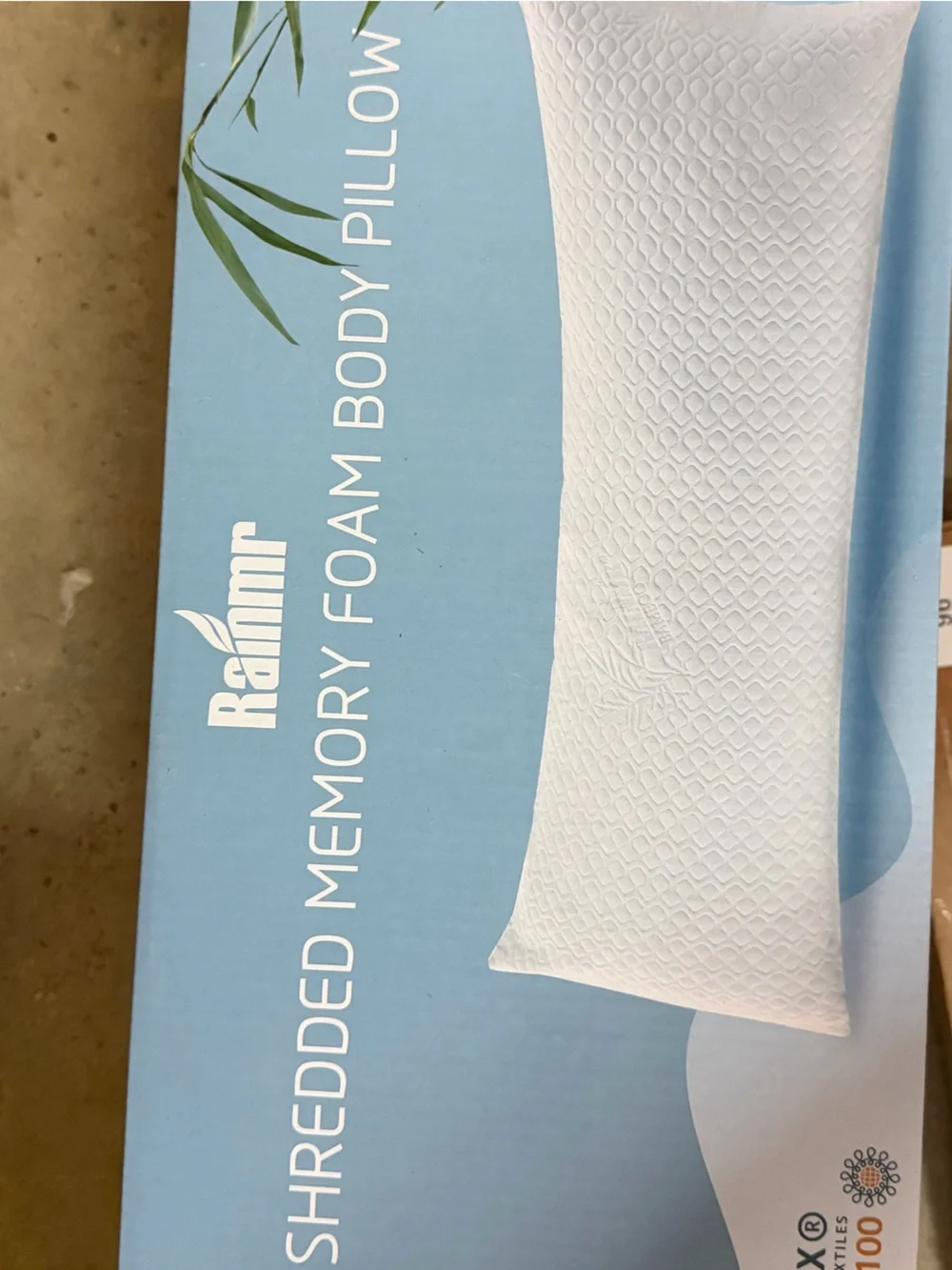 Rainmr White Shredded Memory Foam Pillow - Cooling Support - 20inx54in